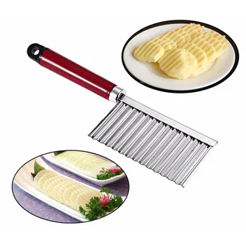 

PStainless Steel Potato Wave Edged Knife Kitchen Gadget Carrot Apple Peeler Potato Radish Slicer Cutter Cooking Tool P