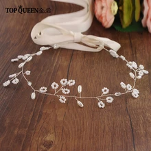 TOPQUEEN HP63 Классическая Свадебная повязка ручной работы с жемчужными бусинами повязка на голову свадебная одежда короны аксессуары