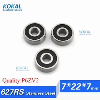 

[S627RS-P6]Free Shipping 10pcs Stainless steel double rubber cover ball bearing S627RS S627-2RS 7*22*7mm fishing rod bearing