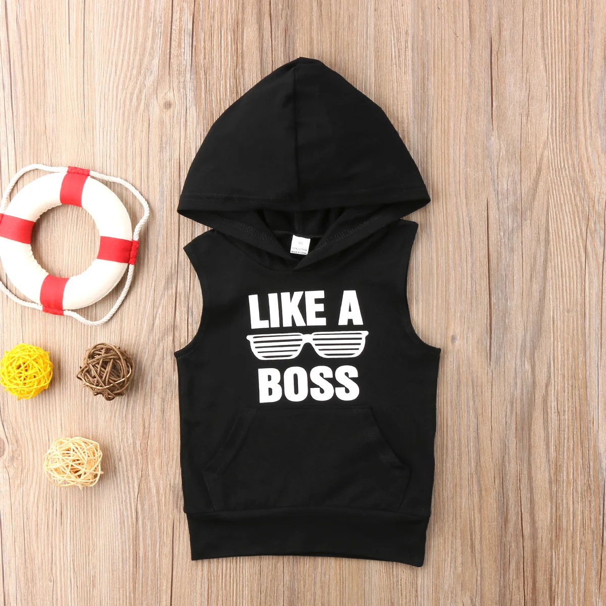 Comfortable Infant Toddler Baby Girls Boys Kids Sleeveless Hooded T shirt Tops Vest Hoodiesin