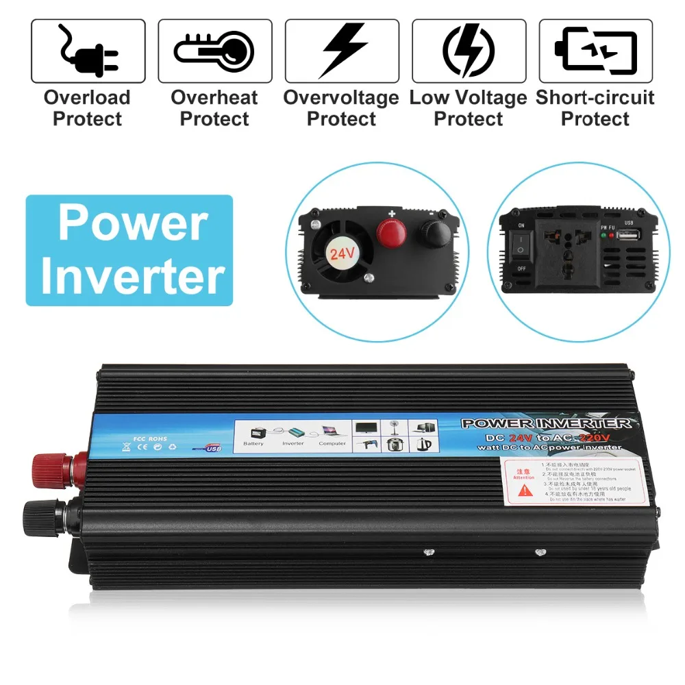 

Car Inverter 12V 220V 5000W Peak Power Voltage Transformer Converter DC 12V To AC 220V Sine Wave Solar Inverter