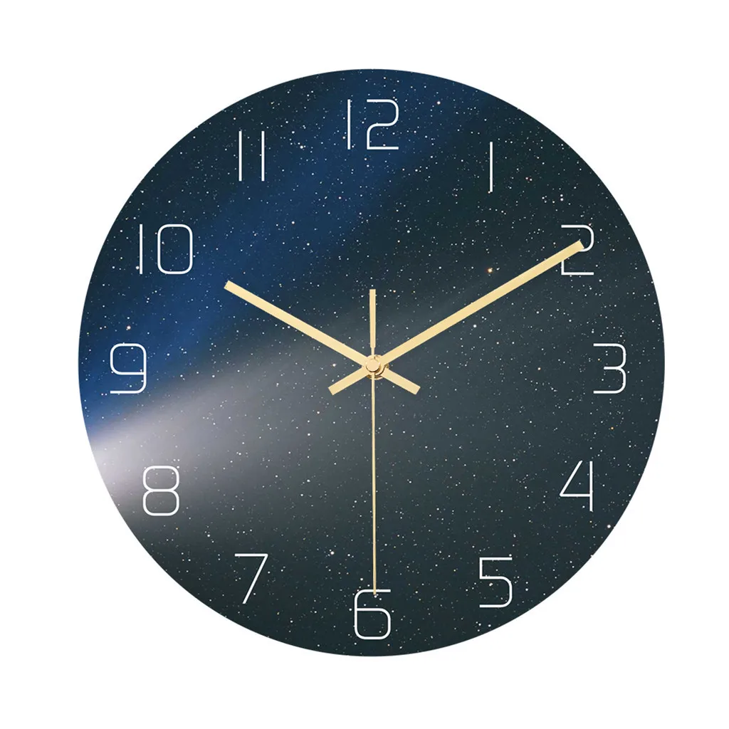 Мусульманская Вселенная Звездные креативные настенные часы из акрилового материала немой механизм для спальни гостиной украшения часы L523 - Цвет: G