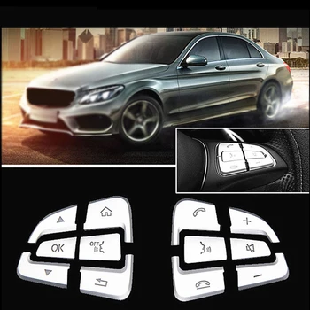 

12pcs Car Button Decorative Covers For Mercedes Benz GLC C Class W205 2015-2018 Replace Accessory Steering Wheel Button cover