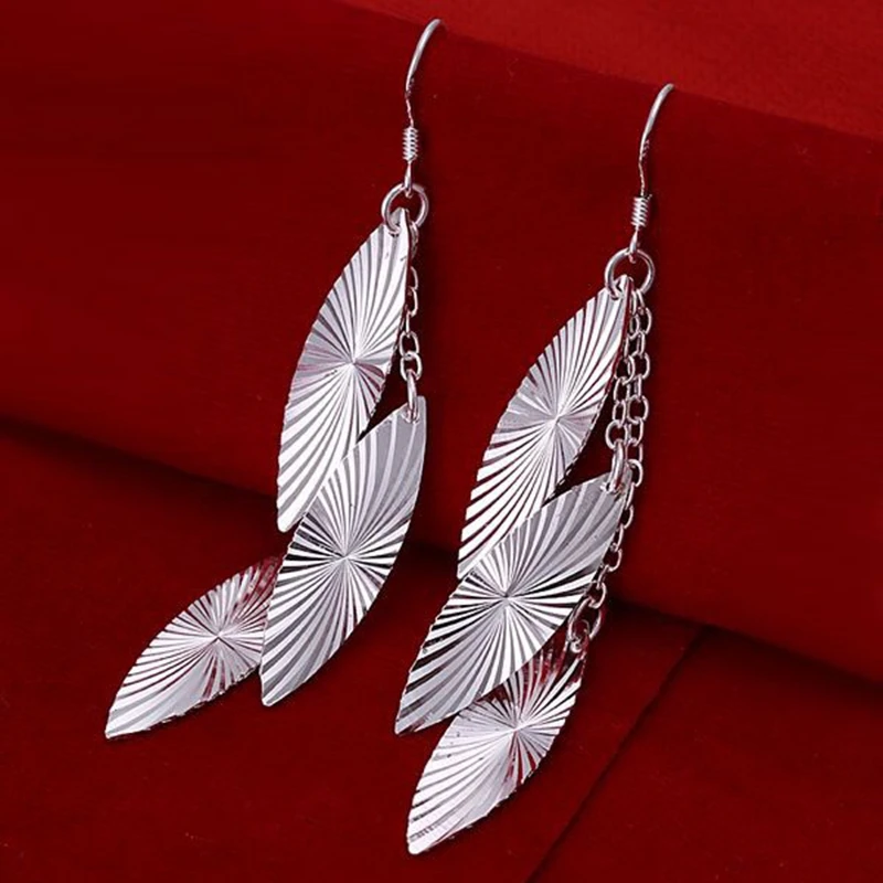 fashion jewelry For Women 925 silver plated Earring Triple-Leaf earrings E226 /RKAXEWCS SBSIDEIQ | Украшения и аксессуары