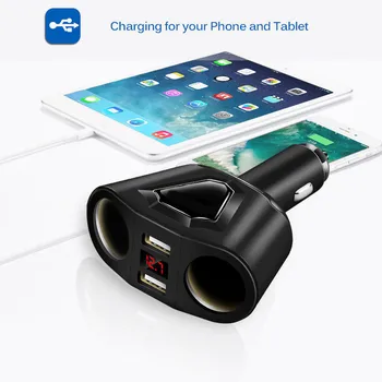

2018 Dual USB Charger Car Cigarette Lighter Socket Splitter Adapter Fast Car Charging DC 12V 3.1A CSL88