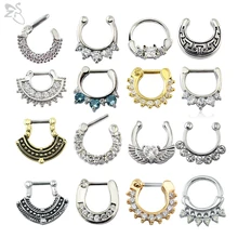 ZS – anneaux et clous de Nez en cristal, 16g, forme ronde, style indien, Helix