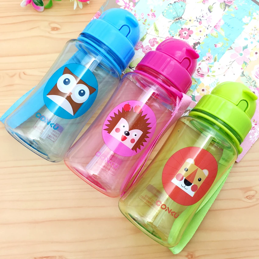 

350/450ML Kids Cartoon Straw Cup School Water Cups For Kids Cute Kettle Shaker Sport Drink Bottle Bouteille Gourde Cups