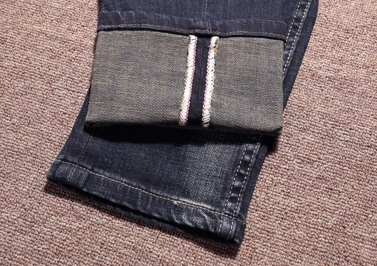 Модные Классические джинсы мужские винтажные дизайнерские хлопковые джинсовые брюки высокого качества Slim Fit Ретро потертые рваные джинсы