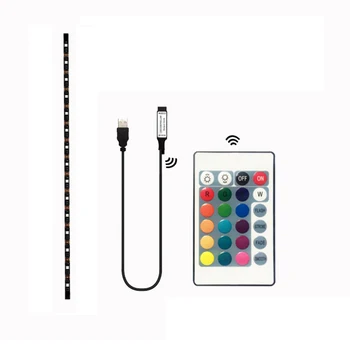 

1 set 1M/2M LED Strip Light Flexible 5050 RGB USB LED TV waterproof Background Strip Light with 24 key RGB IR Remote Control