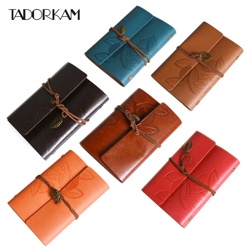

Vintage Leaf Notebook 14*10cm Leather Memo Pad Personal Diary Planner Sketchbook School Office Stationery Supplies Student Gift