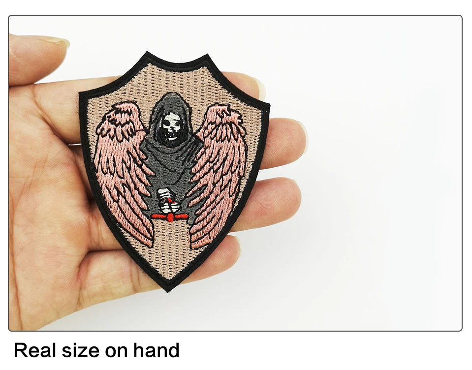 Embroidered Iron On Patches Motor Cycle Biker Patches Motorcycle Skeleton Skull Patch For Vest Back Stickers On Clothes (4)