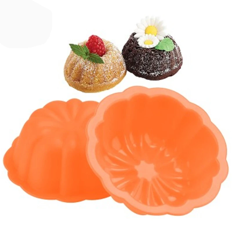 

Round Fondant Pan 3D Muffin Cupcake Mould Silicone Pumpkin Form Mold Baking Tools Cake Decorating Tools For Bakeware