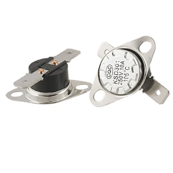 

WSFS Hot Sale 5 x KSD301 NC Thermostat Temperature Control Switch 105 Celsius 250V 10A