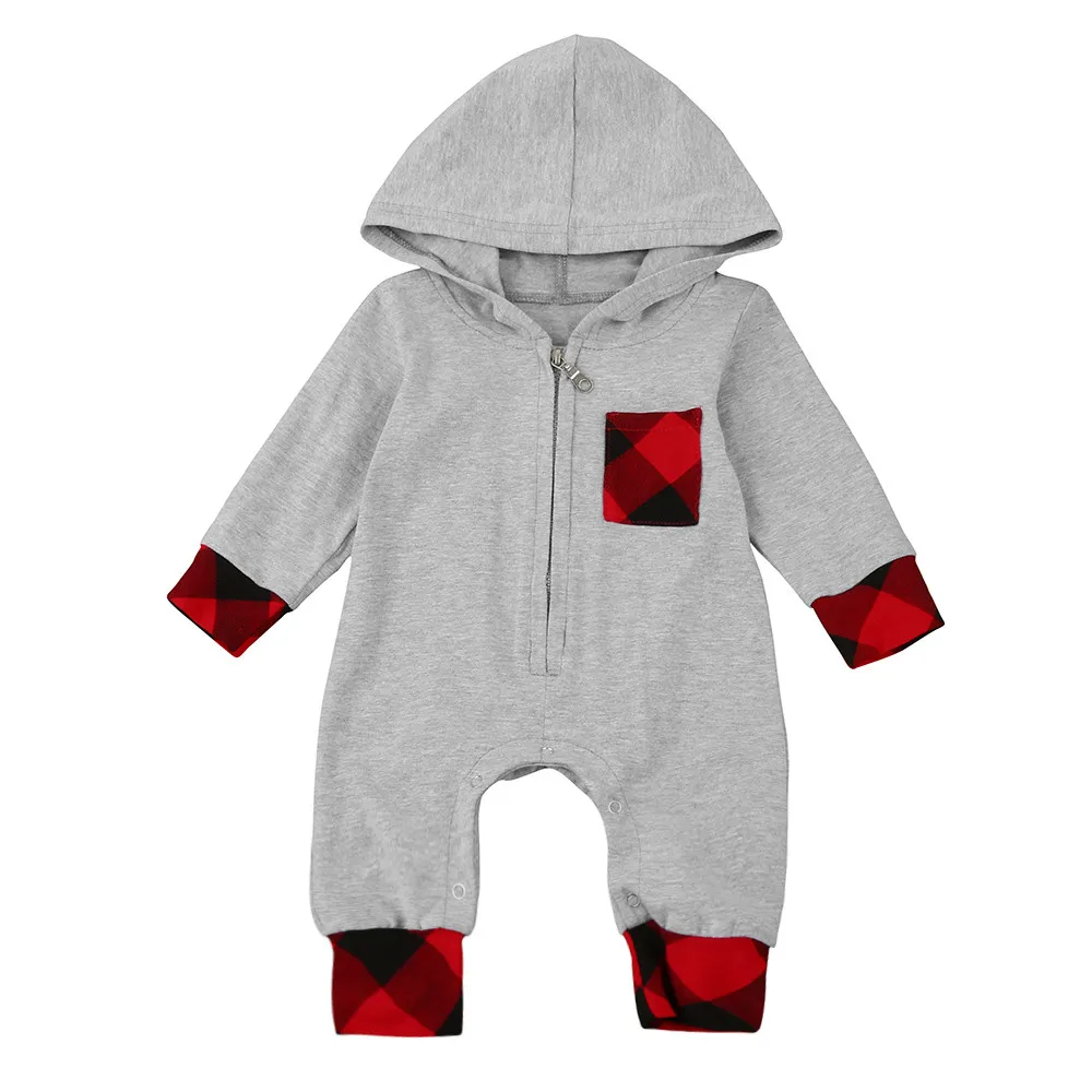 Комбинезон для новорожденных в клетку с капюшоном|hooded romper|boy girl clothesbaby boy |