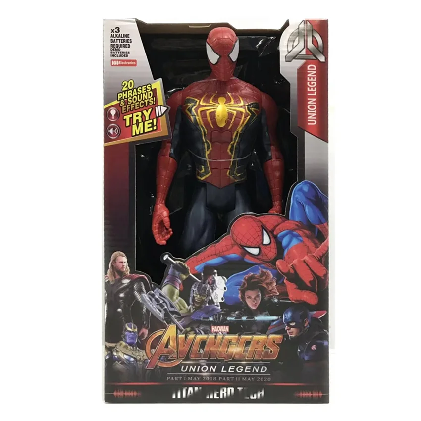 Captain Marvel DC Action Figure LED Sounding Iron Man Hulk Batman The Flash Superman Wolverine Black Panther Thor Avengers