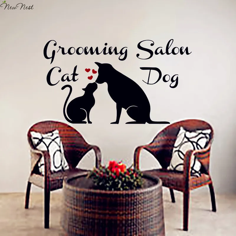Wall Decals Dog Cat Grooming Salon Mural Vinyl Sticker Pet Shop