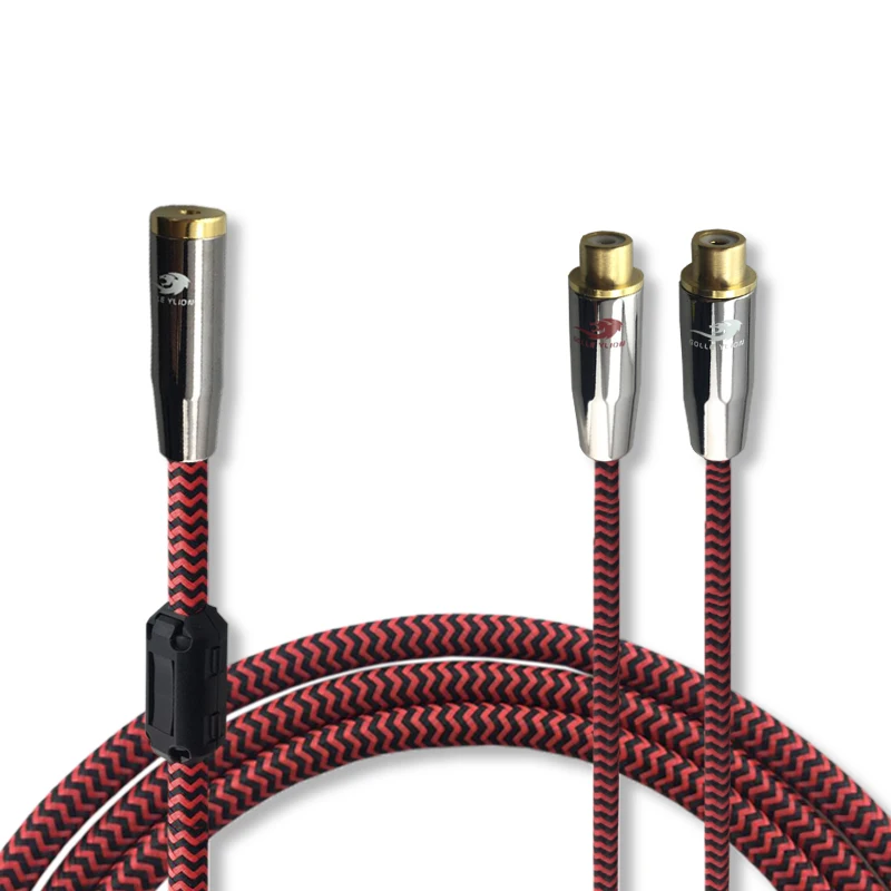 HIFI 3 5mm Female to Dual RCA Phono Female Audio Cable 3 5mm to 2 RCA Audio Cable for TV Speaker PC Headphone Stereo OFC Cable