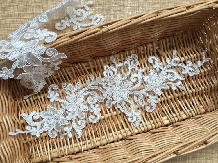 

Wedding dress accessories headdress wedding veil or shoe lace lace flowers diy accessories lace applique trim TT05