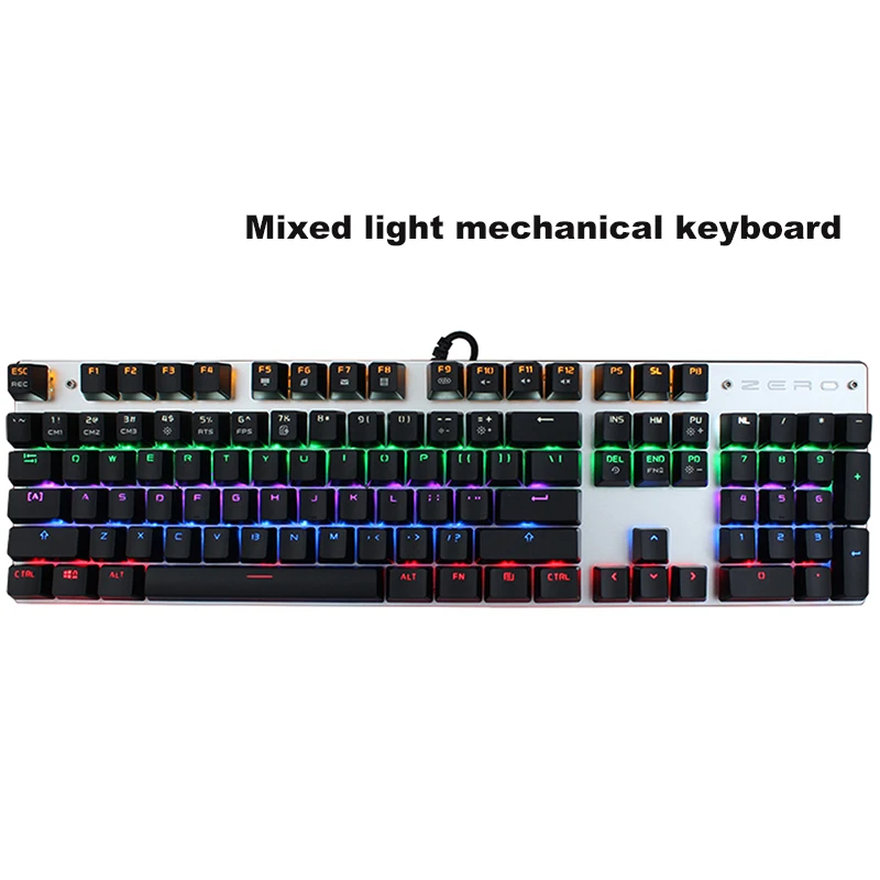 Metoo игровая механическая клавиатура RGB Mix lights подсветка металлическая анти ореолы