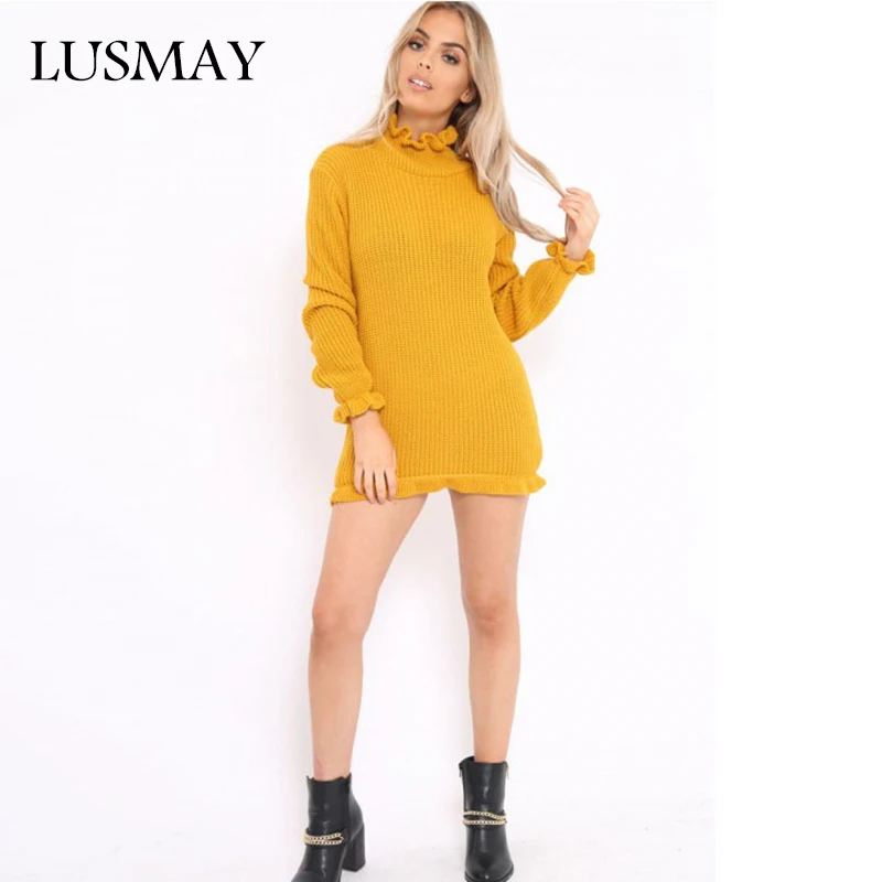 Knitted Bud Dress Ladies Hip Skirt With Belts Mini Slim Dresses Women