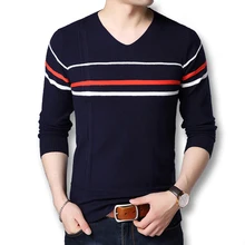 ISurvivor мужские свитера с v-образным вырезом в полоску на осень и зиму трикотажные мужские повседневные модные облегающие свитера большого размера высокого качества