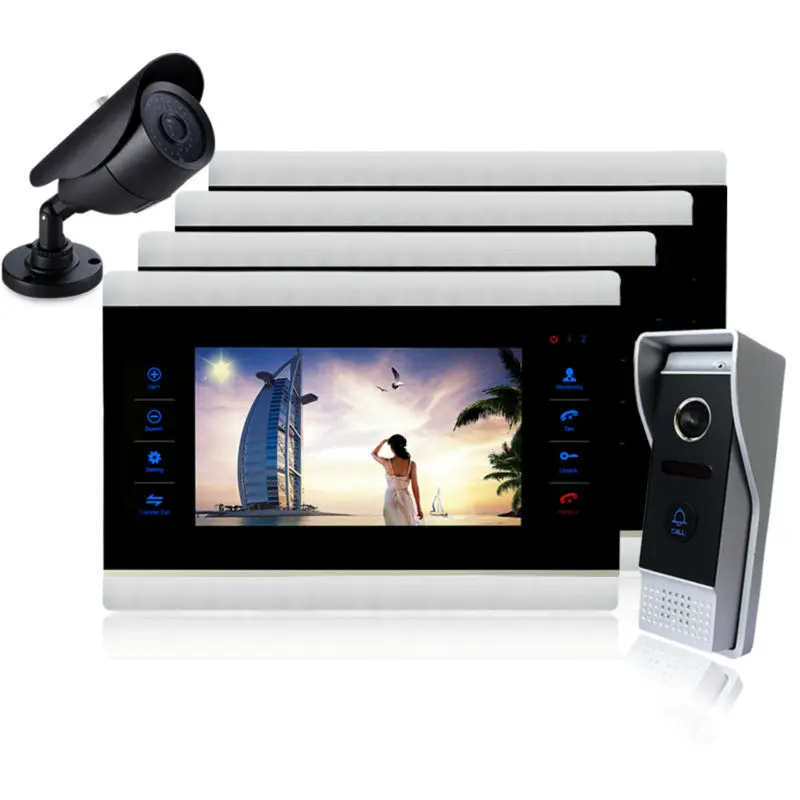 Homefong 10 Inch Video Door Phone Doorphone Doorbell Kit Night Vision Door Camera Video Intercom