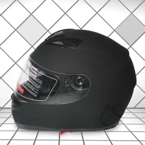 DOT Adult Matte Black Dual Visor Full Face Street Sport Motorcycle Helmet M L XL