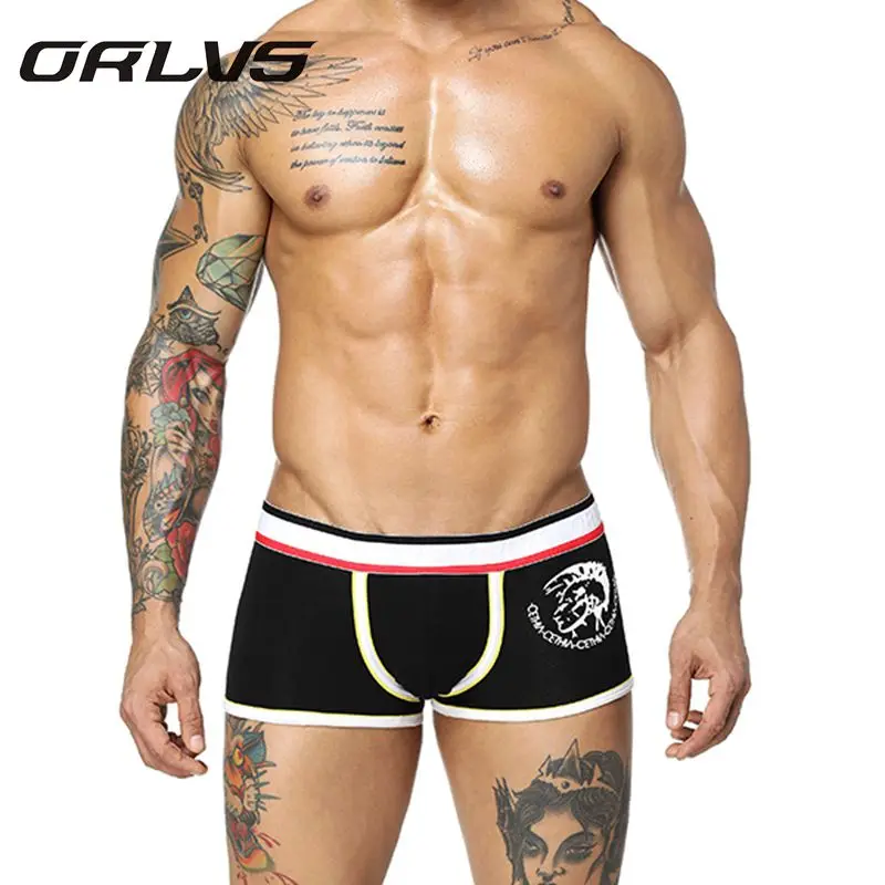 

ORLVS Brand Men's Boxer Shorts Cotton Men Underwear Sexy Men boxers Popular Male Panties 5 Colors Underpants Pouch Pants