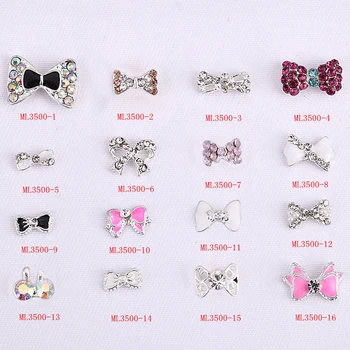 

wholesale 100PCS/Lot nail accessories beauty rhinestone bowknot 3d nail art Alloy 3D Nail Art Decoration, nails decal Charms