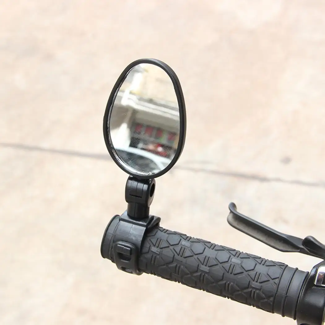 

360 Degree Rotate Rearview Handlebar Convex Mirror Small Round, Large Round, Oval For Bicycle Black