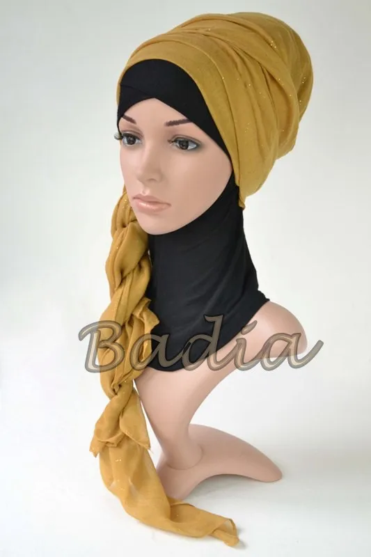 10 шт./партия, хиджаб, шарф для женщин, Блестящий мерцающий вуаль, вискоза, твердый хиджабы кашне в мусульманском стиле шали из фуляра, палантин, ислам