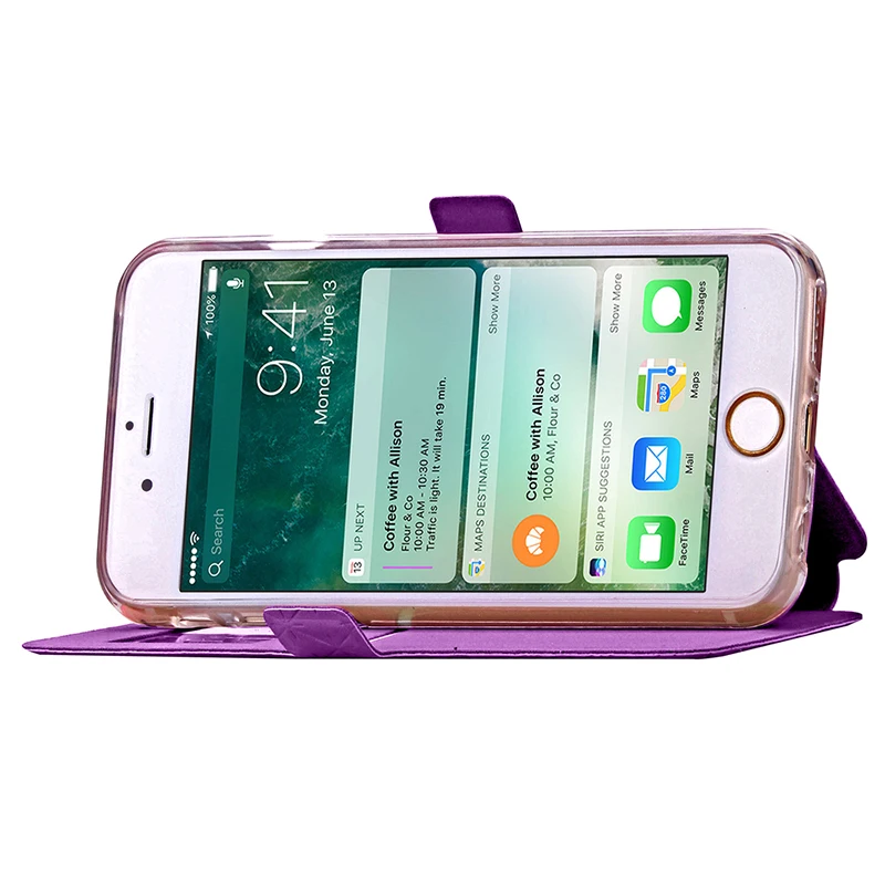 Крышка телефона чехол для Apple 7 8 i7 i8 iPhone 7 плюс 7 P 8 плюс 8 P вьетнамки из искусственной кожи ТПУ В виде ракушки ромб кобура мешок окна Подставки