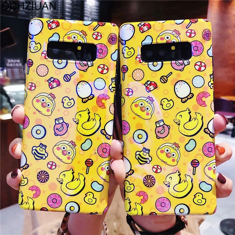 

DCHZIUAN For Samsung Galaxy S8 S8plus S9 Plus Note 8 Note 9 Phone Case Cute Yellow Duck Toys Cases Blu-ray Soft Back Cover