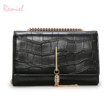 

Crocodile pattern Luxury Handbag 2019 New High Quality PU Leather Women's Designer Handbag Tassel Chain Shoulder Messenger Bags