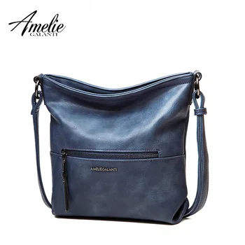 

AMELIE GALANTI Zip Pocket Large Women's Leather Crossbody Shoulder Women Bags Big Capacity Bags Messenger Bag PU Hobo Bag