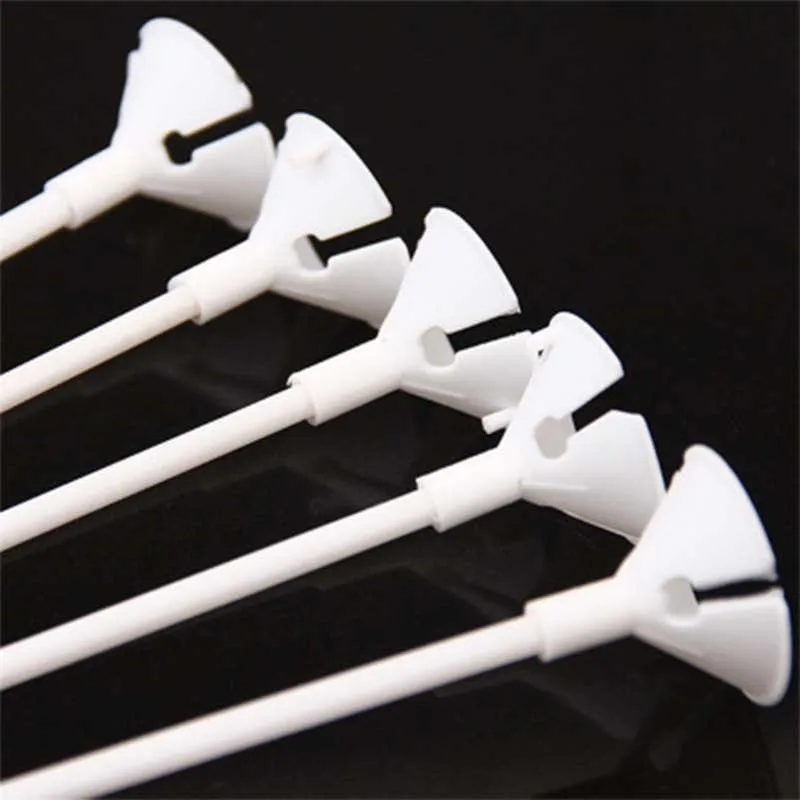 

10pcs/lot Latex Balloon Rods 40cm White Rod Holder Sticks With Cups Baby Party Supplies For Wedding Party Decoration Plastic Rod