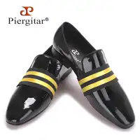 2019 Brand PIERGITAR Handmade Men Patent leather Shoes Lace-Up Wear Comfortable Men Dress Wedding Shoes Prom Men's Loafers