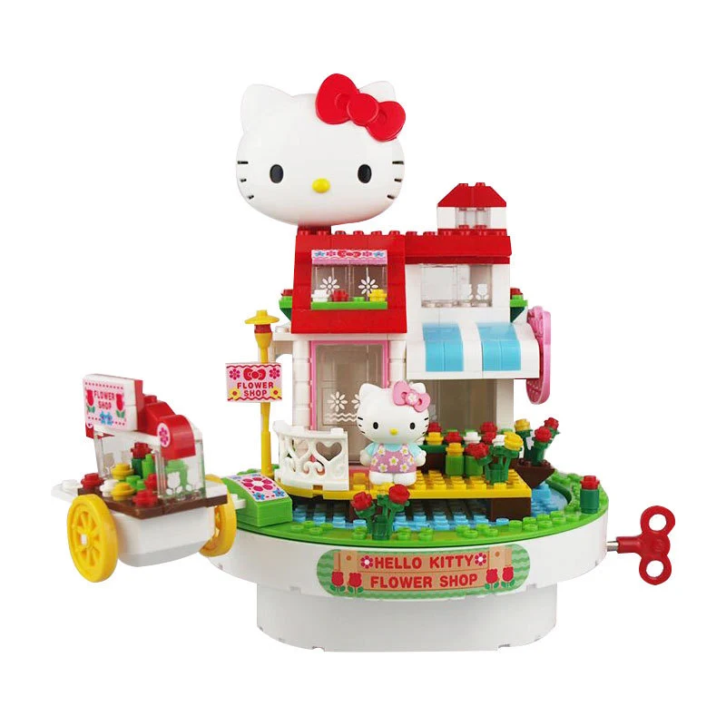 Hello kitty Мини-блок парк развлечений строительные блоки игрушки составное здание блоки воображение обучающая игрушка детский подарок - Цвет: C