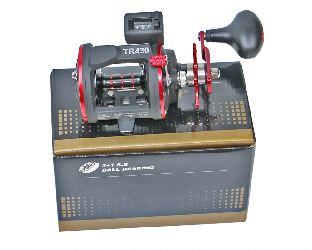 Roda de Pesca com Contador Carretel de Pesca Carretel de Pesca de Fundição 3 + 1bb Ai-shouyu Tambor Digital Barco Sistema Magnético 10-12 1 kg de Fundição 4.1: 9 Digital 3 + 1BB Barco Carretel De