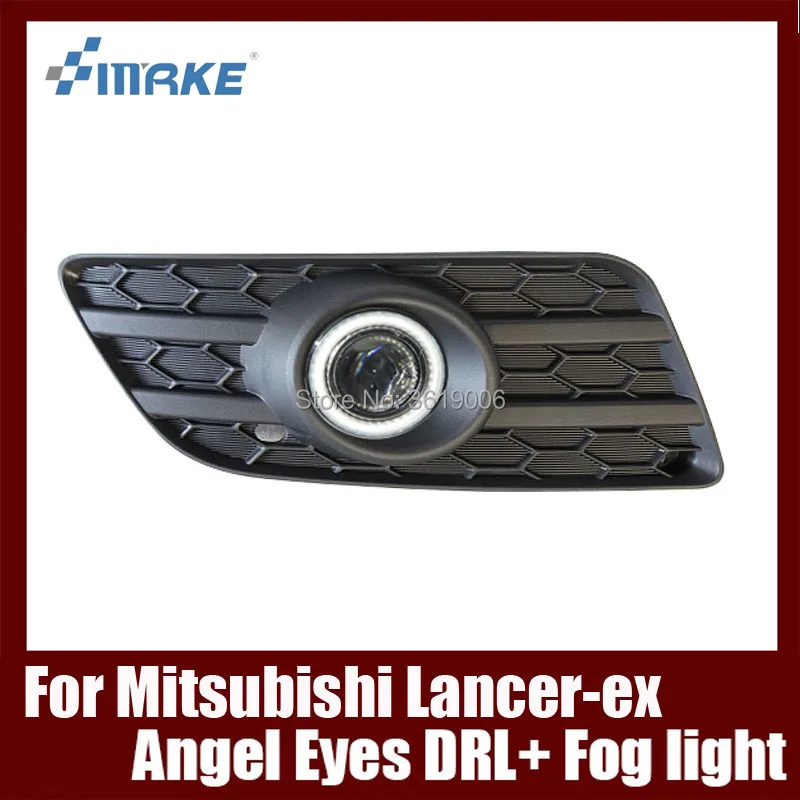 

Fog Lamp Assembly LED Day Light COB Angel Eyes Foglight Daytime Running Light Lens Bumper Complete Set For Mitsubishi Lancer EX