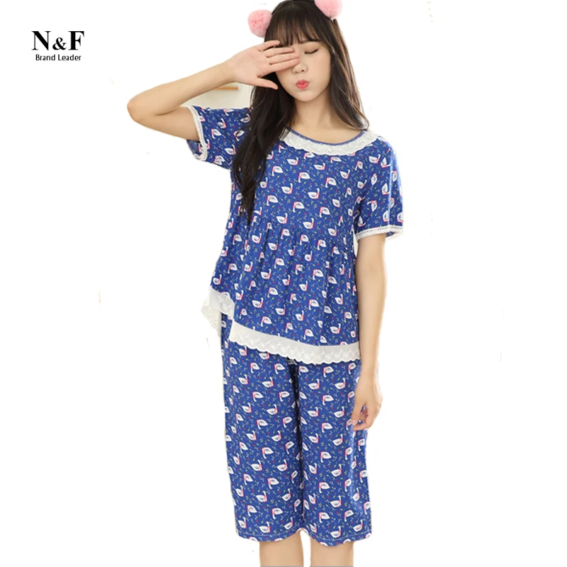 XXL Plus Size Cotton Summer Style Shorts Sleeve Pajamas Sets Pijamas