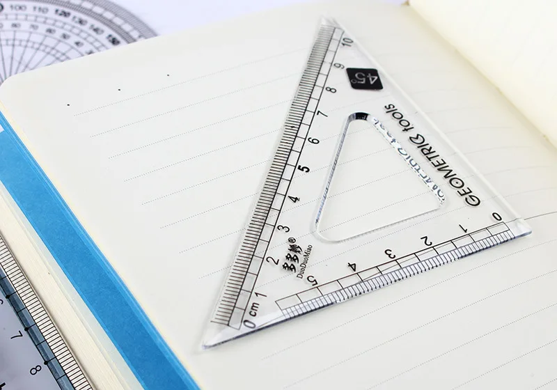 12set /lot Clear Plastic Ruler Scale Ruler 15cm Triangle