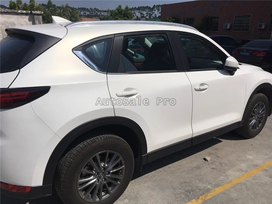 لمازدا CX-5 2017 2018 الألومنيوم سبائك الفضة أعلى سقف القضبان رف الجانب القضبان الديكور غطاء الكسوة سيارة التصميم