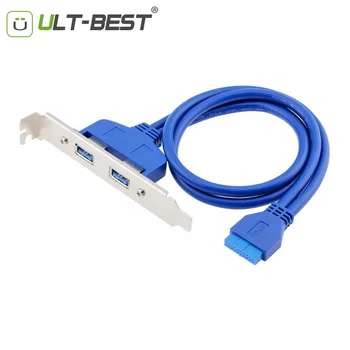 

50cm USB3.0 PCI-E Rear Panel Bracket Motherboard Mainboard 20pin to Dual Port USB 3.0 Hub Adapter Cable