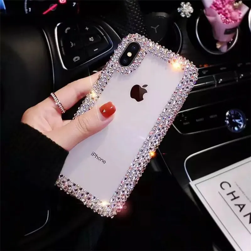 

For Huawei Honor 6X / GR5 2017 / Mate 9 Lite Phone Case New Covers Rhinestone TPU+PC Back Phone Jewelled Cover for Enjoy 8C Capa