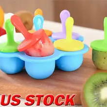Симпатичный типа сделай себе сам 7 ячеек мороженое плесень радуги 7 силиконовая, для фруктового льда чайник с приподнимающим эффектом IcePop смузи йогурт форма для сладостей