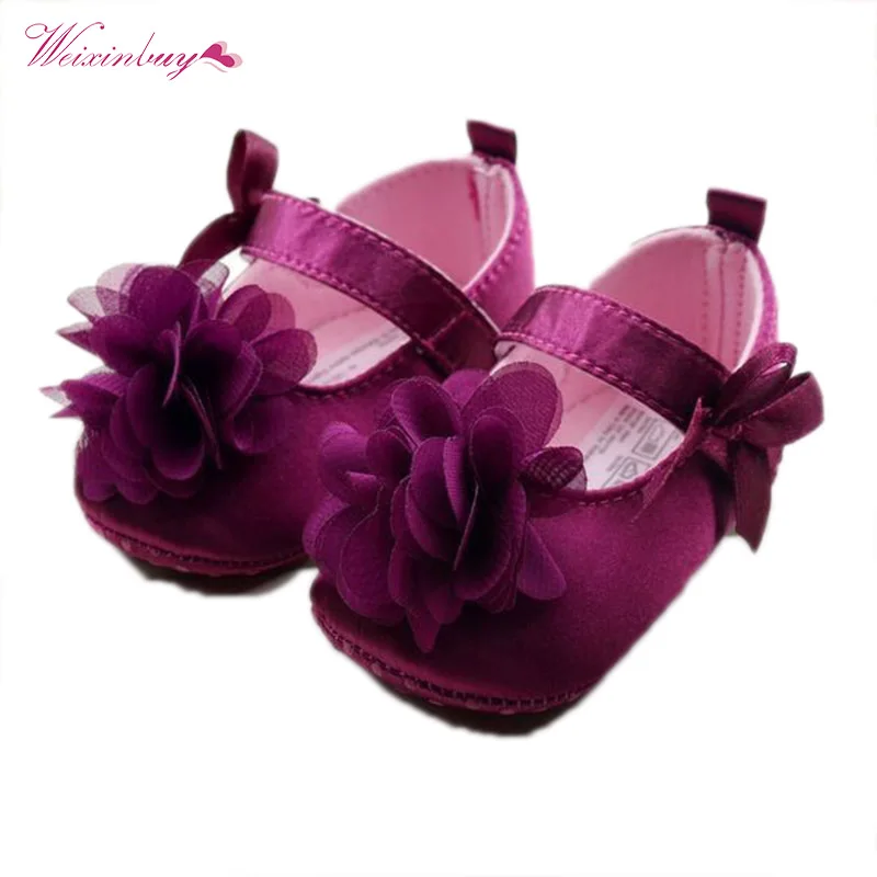 

Stylish Lovely Toddler Baby Girl First Walkers Soft Sole Flower Prewalker Crib Shoes