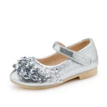 Girls Shoes 2017 New Autumn Rhinestones Spring Fashion Children’s Princess shoes PU Leather for Kids Casual shoe EU 26~36