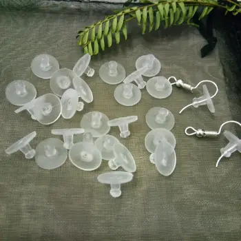 

5000pcs Transparent rubber Cylinder bullet head pacifier UFO ear cap Plastic Ear Plugging Earring back DIY Jewelry Accessories