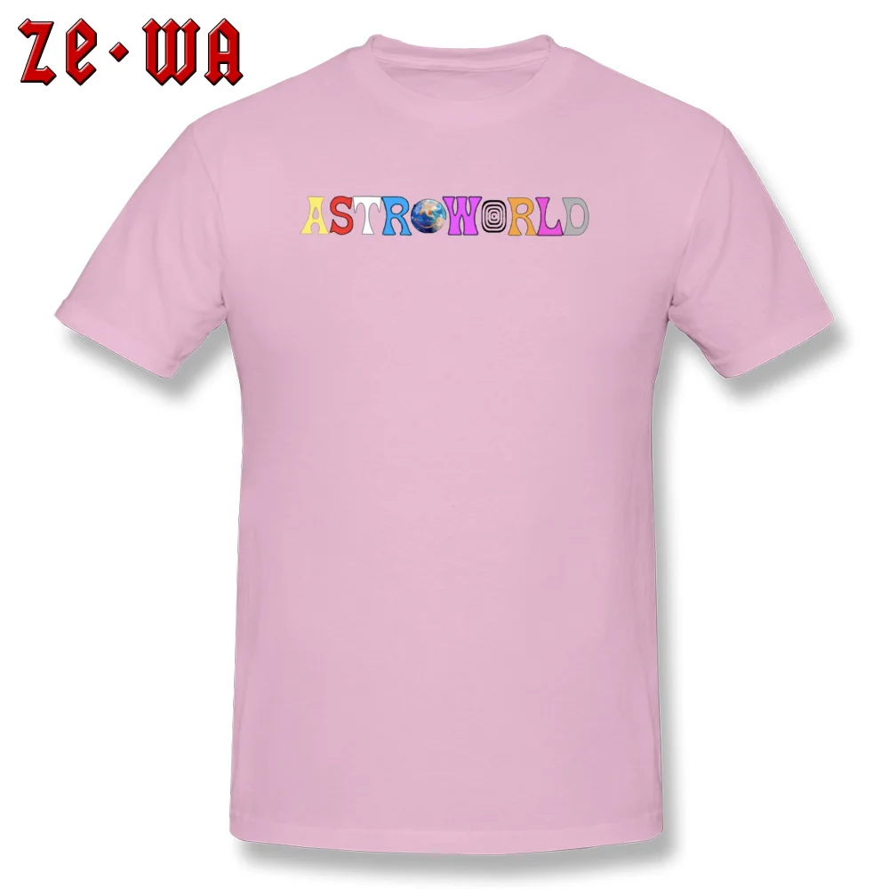 Astroworld logo -351 Tops & Tees Fitted Round Collar Design Short Sleeve 100% Cotton Male Top T-shirts Classic T-Shirt Astroworld logo -351 pink